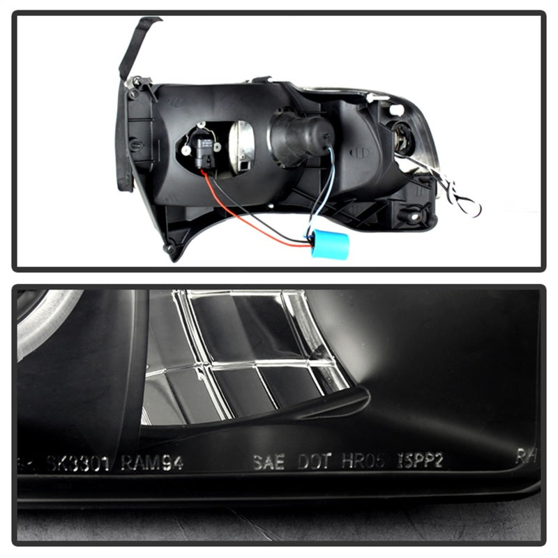 Spyder Dodge Ram 1500 94-01 Sport Projector Headlights LED Halo LED Blk Smke PRO-YD-DR94-HL-AM-BSM 5078414