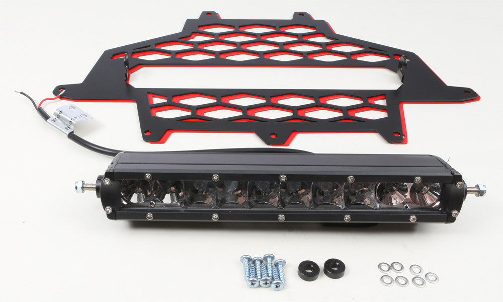 MODQUAD2-Panel Front Grill Black/Red W/10" Light BarRZR-FGLS-XP-RD