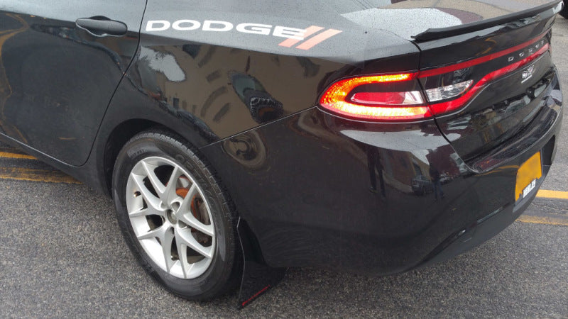 Rally Armor 13-16 Dodge Dart Black UR Mud Flap w/ Red Logo MF39-UR-BLK/RD