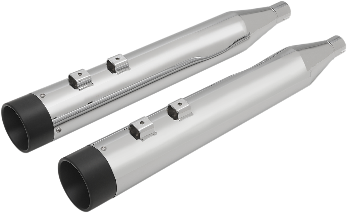 DRAG SPECIALTIES Silenciadores deslizables de 4" para FL '95-'16 - Cromo/Negro H00969