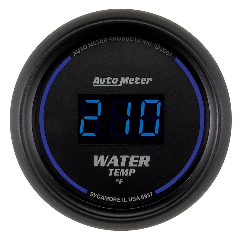 Autometer Cobalt Digital 52.4mm Black 0-300 deg F Water Temperature Gauge 6937