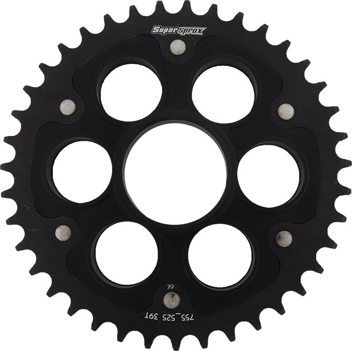 SUPERSPROX Rear Stealth Sprocket Alu/Stl 39t-525 Blk Duc RST-755525-39-BLK