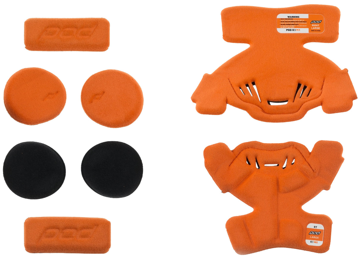 POD K1 Knee Brace Pad Set Orange Yl (Left) KP410-009-YL