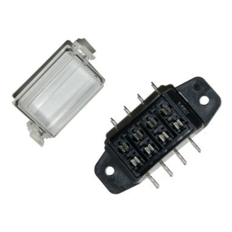 NAMZ ATO 4-Way Fuse Block (Water Tight Clear Cover - 1/4in. Male Disconnects) NFB-01