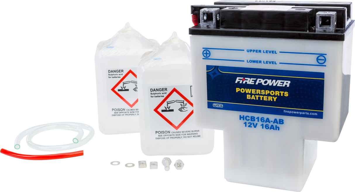 FIRE POWER Battery W/Acid Hcb16a-Ab 12v Heavy Duty HCB16A-AB
