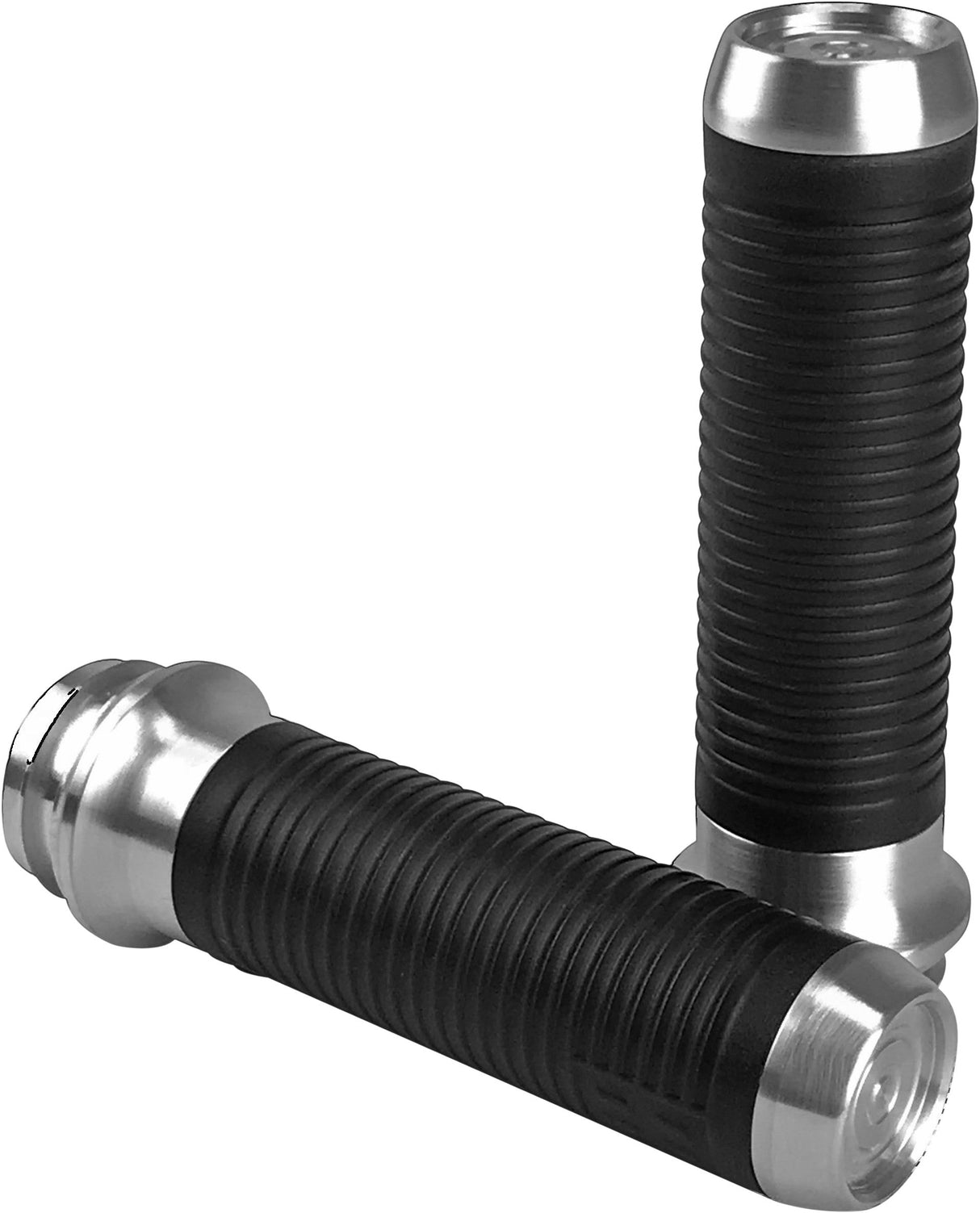 BRASS BALLS Leather Moto Grips Natural/Black Ribbed Tbw BB08-251