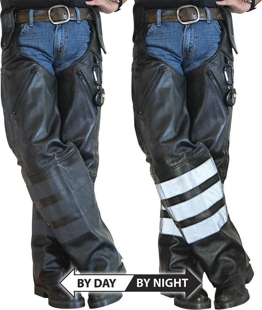 MISSING LINKBlack Ops Leather Hook Chaps Black MBOHCL-M