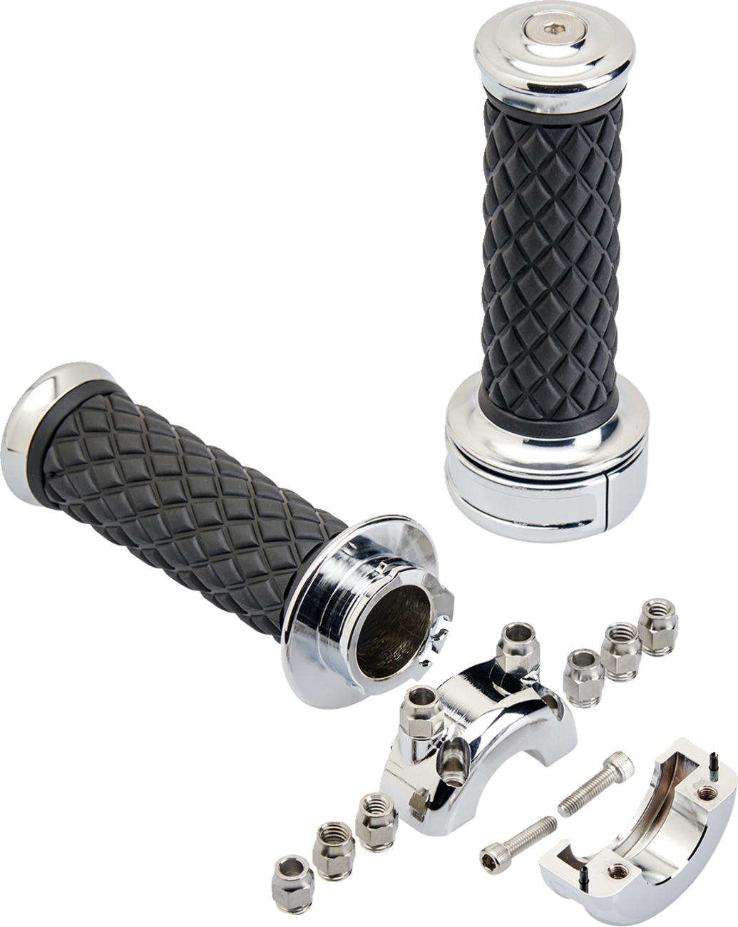Puños BILTWELL - Aluminio - Personalizados - Cromo 6606-105-01