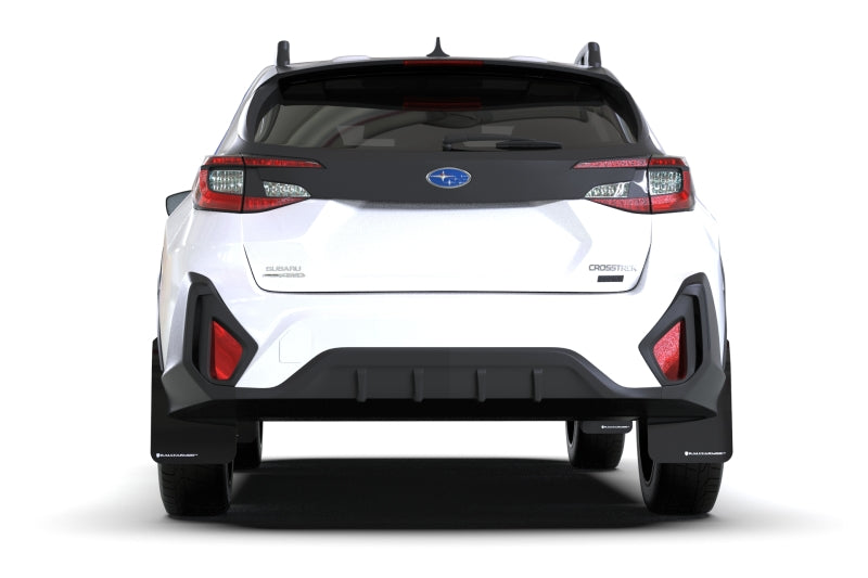 Rally Armor 2024 Subaru Crosstrek Black UR Mud Flap White Logo MF106-UR-BLK-WH