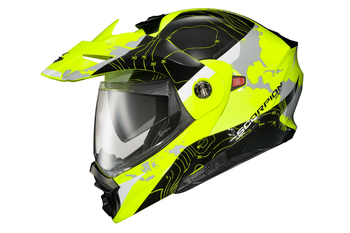 SCORPION EXO Exo-At960 Modular Helmet Topographic Hi-Vis/Black Xl 96-1056