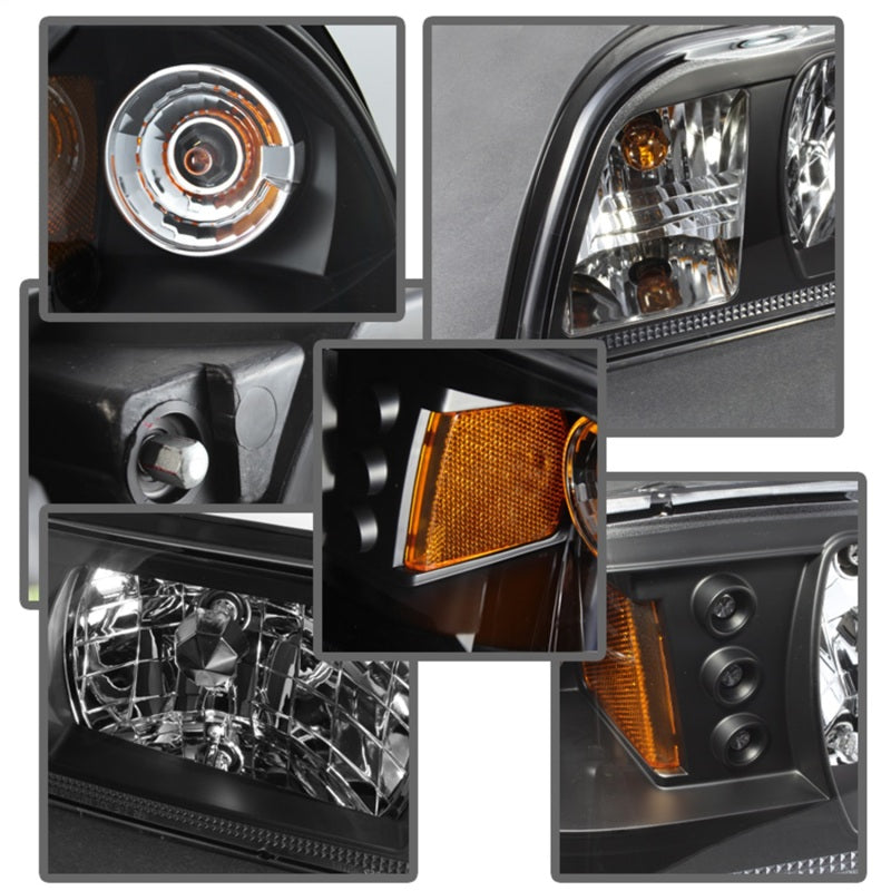 Spyder Ford Mustang 87-93 1PC LED (Replaceable LEDs)Crystal Headlights Black HD-YD-FM87-1PC-LED-BK 5012531