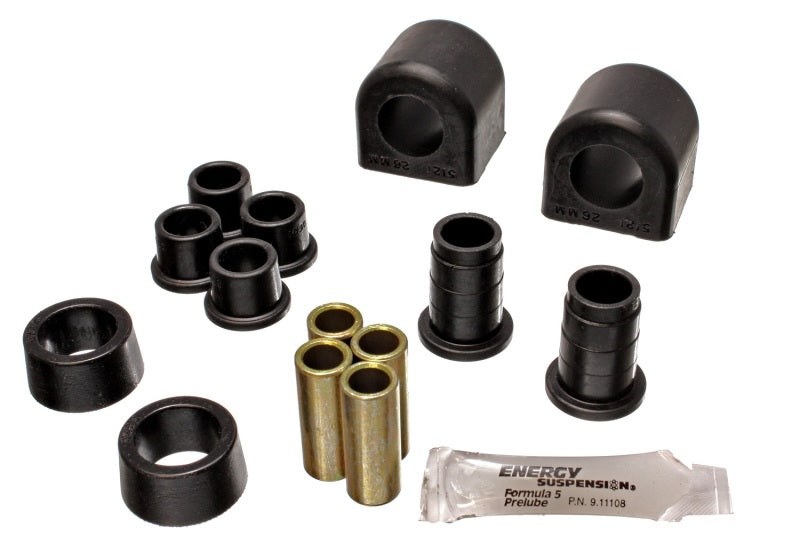 Energy Suspension 84-87 Chevrolet Corvette Black 26mm Front Sway Bar Bushing Set (End Links Inc) 3.5139G