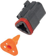 NAMZ CUSTOM CYCLE3-Wire Black Deutsch Plug & Wdglck Hd# 72113-94bkDP-3B
