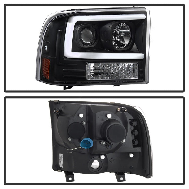 Spyder 99-04 Ford F250 Super Duty Projector Headlights - Light Bar - Black PRO-YD-FF25099V2-LB-BK 5084491