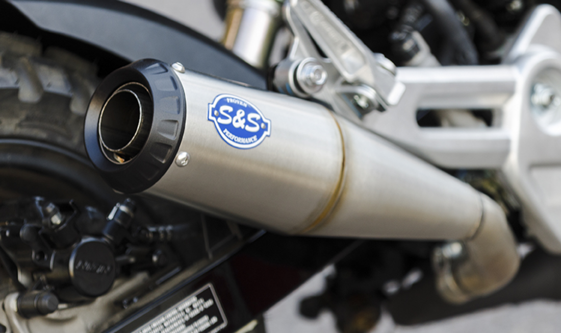 S&S CYCLE Grand National Slip-On Brushed Stainless Steel Exhaust for MSX125 Grom 2022 550-1072