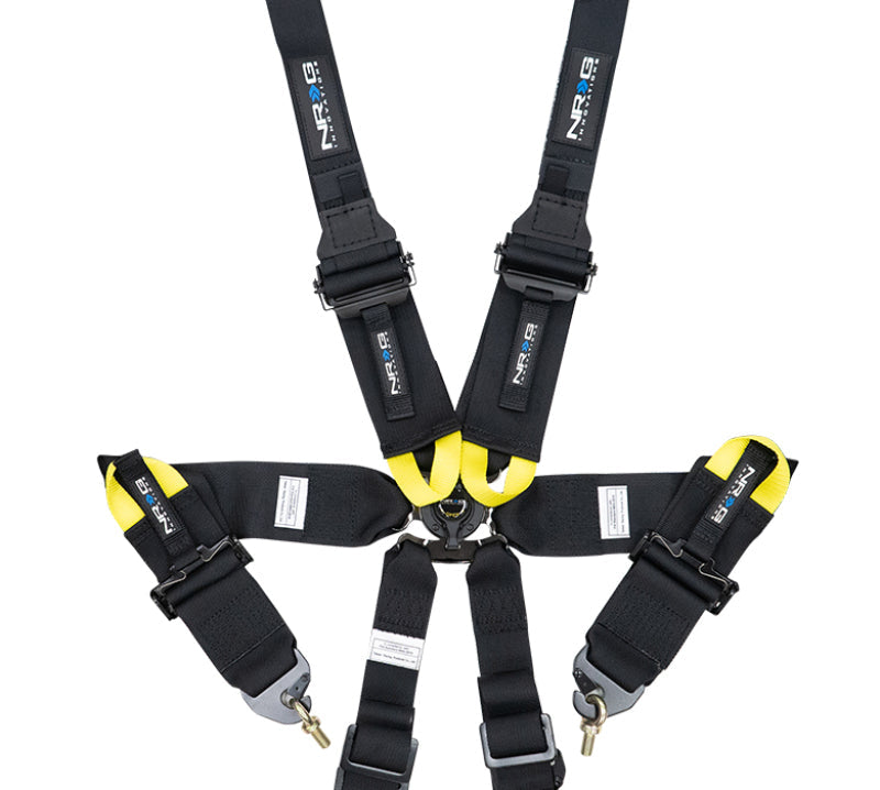 NRG FIA 6pt 2in. Shoulder Belt for HANS Device/ Rotary Cam Lock Buckle/ 3in. Waist Belt - Black SBH-HRS6PCBK