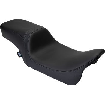 DRAG SPECIALTIES Asiento Predator 2Up - Cuero solar - Negro - Liso - FLH '08-'23 0801-1495