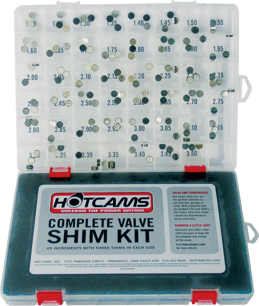 HOT CAMS Valve Shim Kit 141pc Hon/Kaw/Suz/Yam HCSHIM02