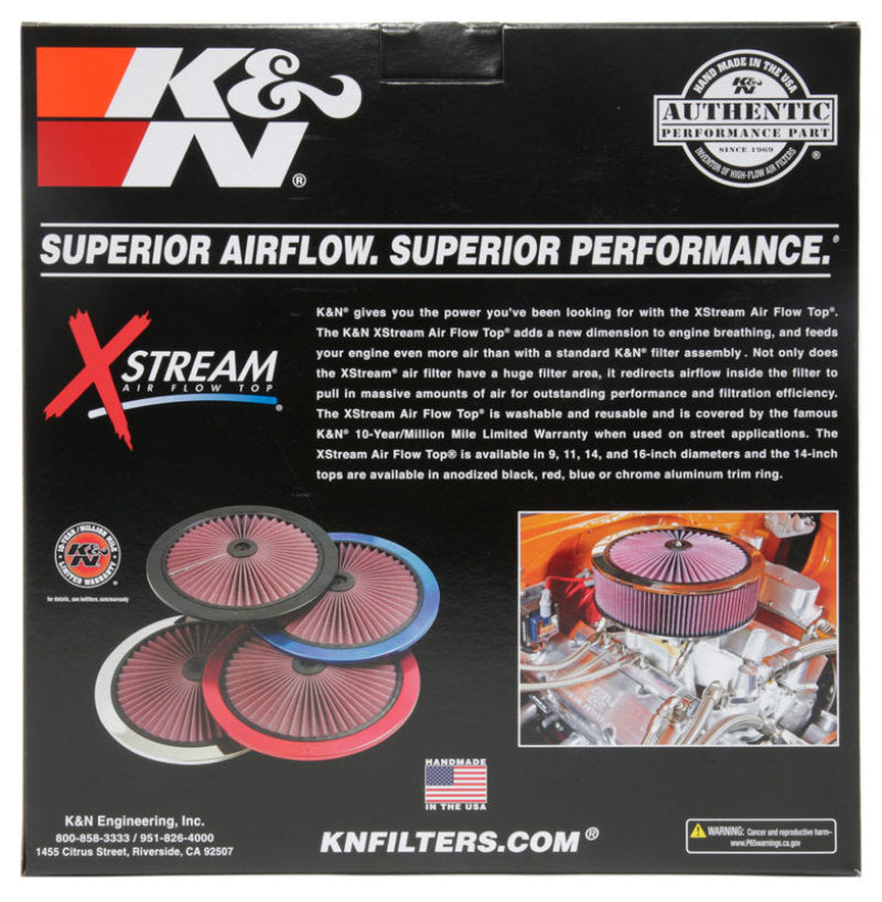 K&N X-Stream Top Filter Only 11in - Black 66-1101