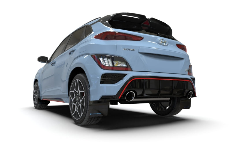 Rally Armor 2022 Hyundai Kona N Black UR Mud Flap w/ Red Logo MF83-UR-BLK-RD
