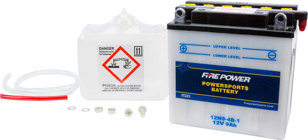 FIRE POWER Battery W/Acid 12n9-4b-1 12v 12N9-4B-1