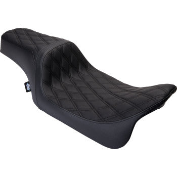 DRAG SPECIALTIES Predator 1Up Seat - Vinyl - Double Diamond Black Stitch - FLH '08-'23 0801-1483