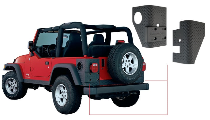 Bushwacker 97-06 Jeep Wrangler Trail Armor Rear Corners - Black 14004