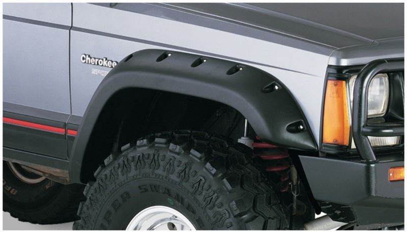 Bushwacker 84-01 Jeep Cherokee Cutout Style Flares 4pc Fits 4-Door Sport Utility Only - Black 10911-07