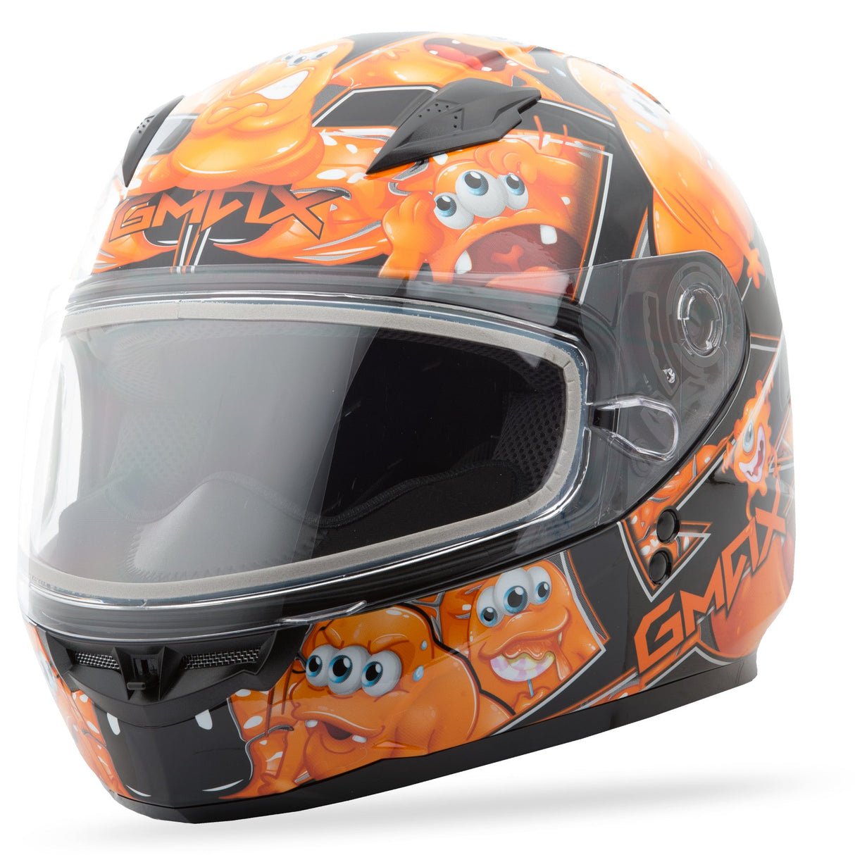 GMAX Gm-49y Snow Helmet Attack Black/Orange Ym G2494251