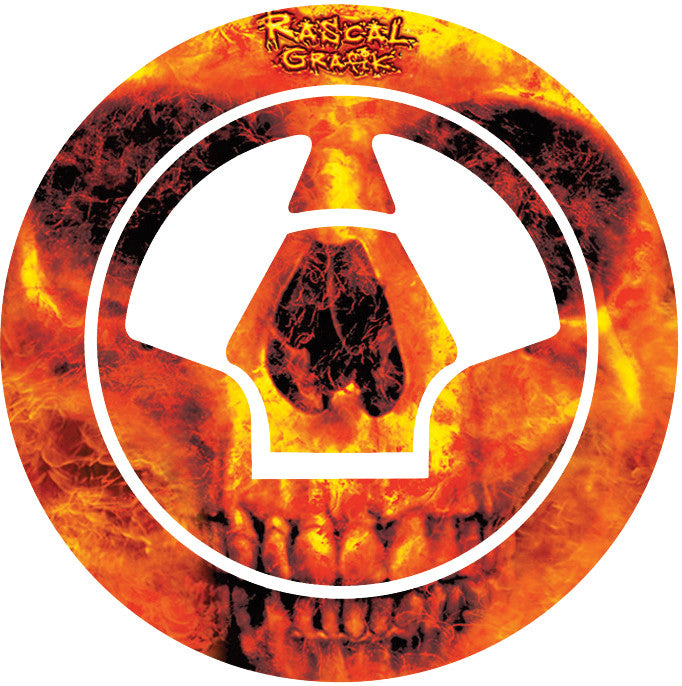 RASCAL GRAFIK Gas Cap Prot Kaw Kawasaki Univ Fire Skull RA36716