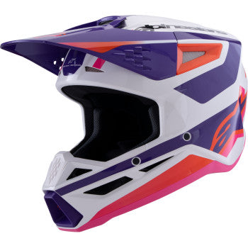 ALPINESTARS SM3 Helmet - Heat - Gloss White/Purple/Pink - Large 8301026-2052-L