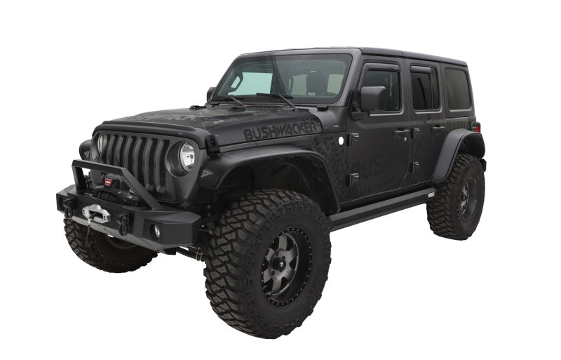 Bushwacker 2018+ Jeep Wrangler (JL) Unlimited Flat Style Flares 4pc - Black 10923-07