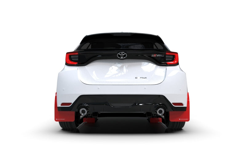 Rally Armor 20-22 Toyota GR Yaris Hatchback Red Mud Flap w/ White Logo MF74-UR-RD/WH