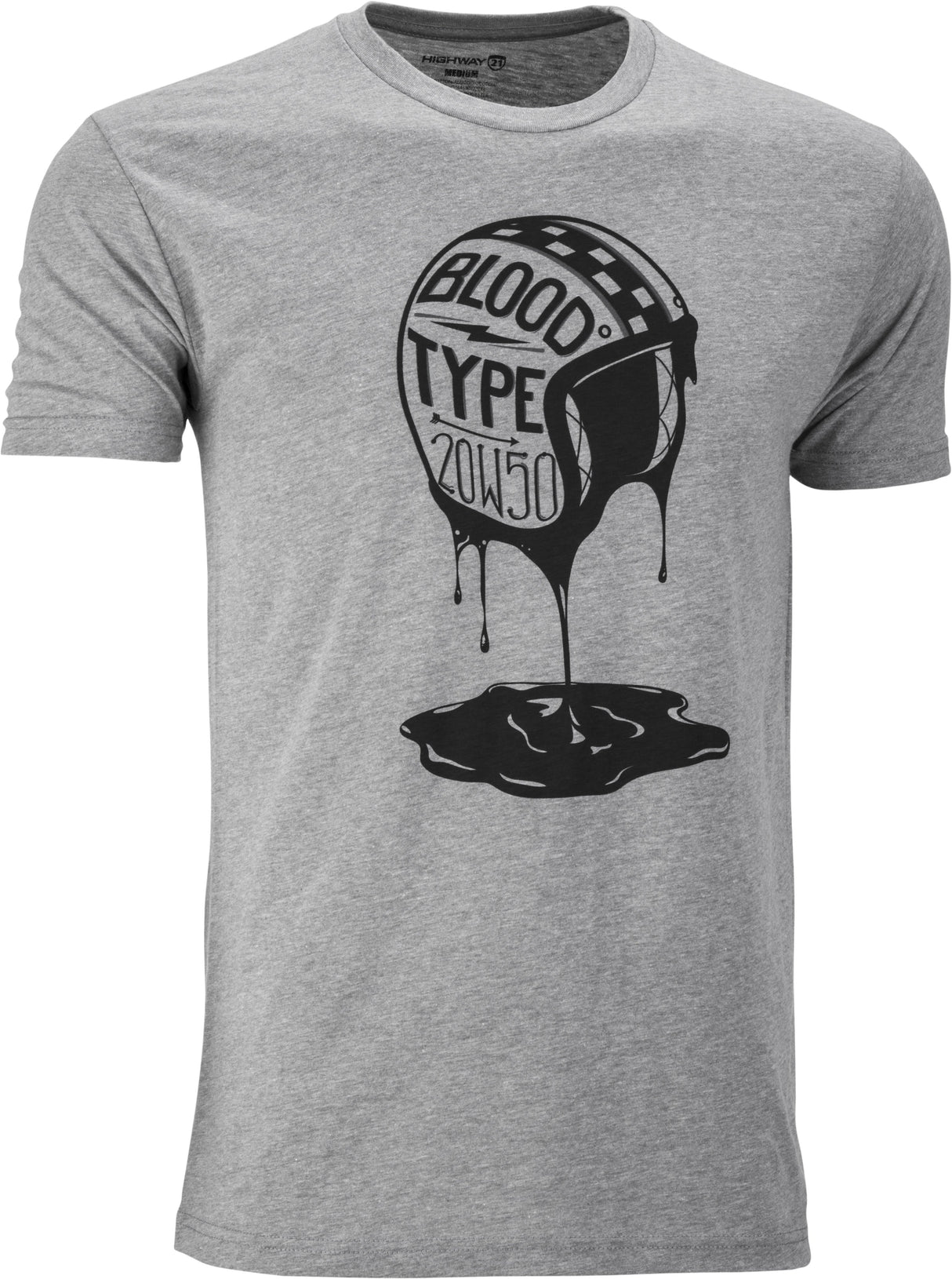 HIGHWAY 21 Blood Type Tee Heather Xl #6331 489-1926~5