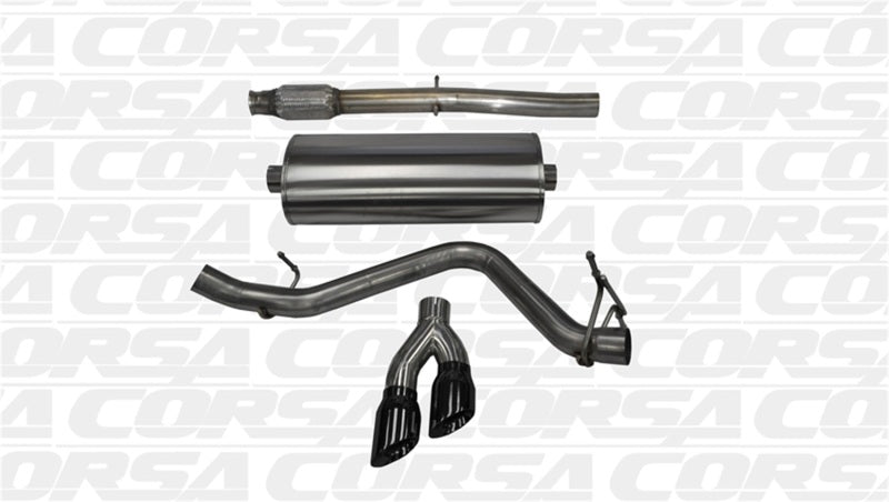 Corsa 14 GMC Sierra/Chevy Silv 1500 Crew Cab/Short Bed 5.3L V8 Black Sport Single Side CB Exhaust 14873BLK