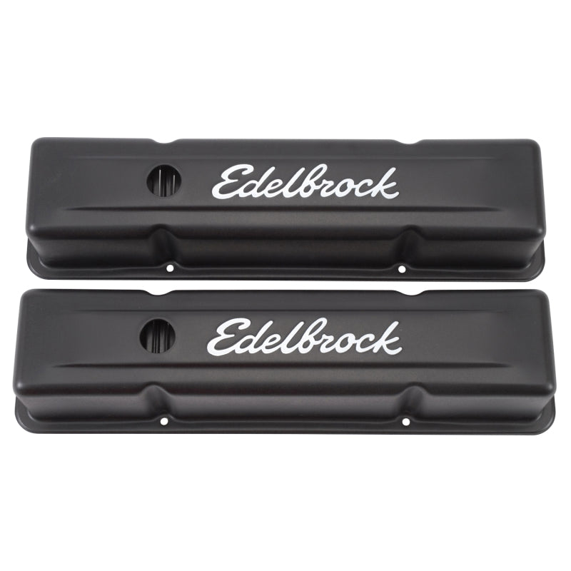 Edelbrock Valve Cover Signature Series Chevrolet 1959-1986 262-400 CI V8 Tall Black 4643