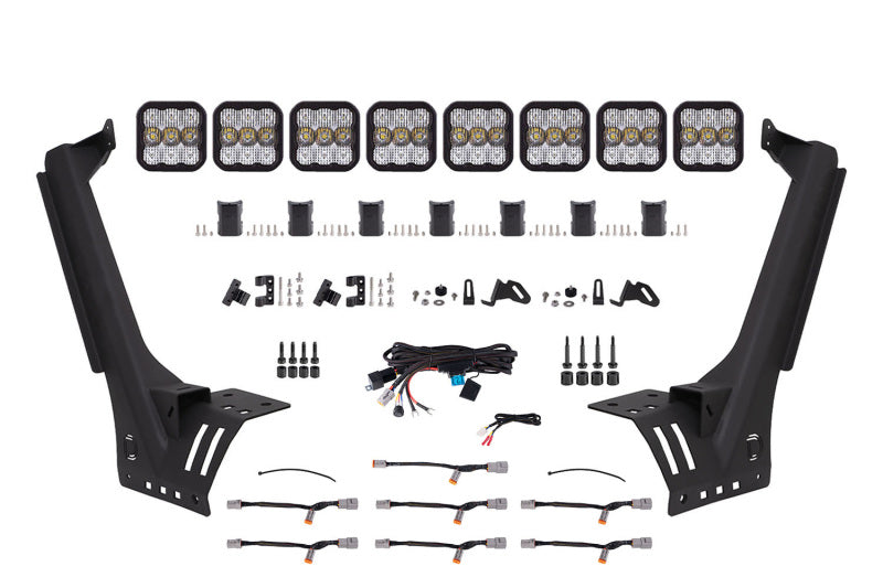 Diode Dynamics Jeep JL SS5 Pro CrossLink Windshield - White Combo Lightbar Kit DD7262