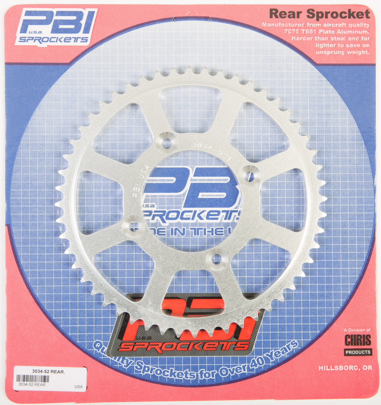 PBIRear Sprocket Aluminum 52t-428 Hon3034-52-2