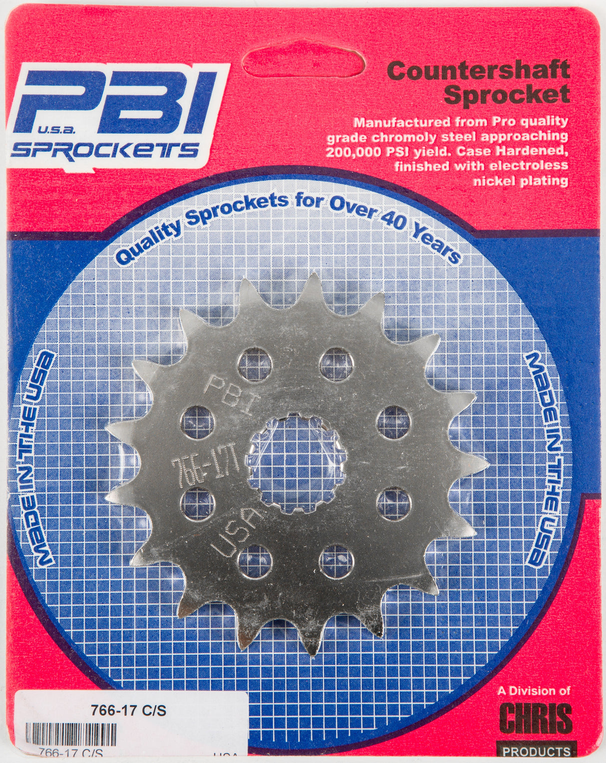 PBIFront Cs Sprocket Steel 17t-525 Kaw/Suz/Tri/Yam766-17