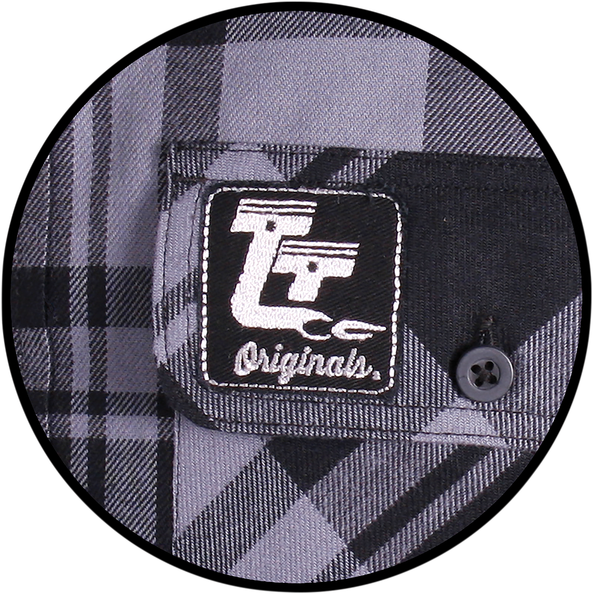 THROTTLE THREADS Long-Sleeve Flannel Shirt - Gray/Black - Medium TT636S68GYMR