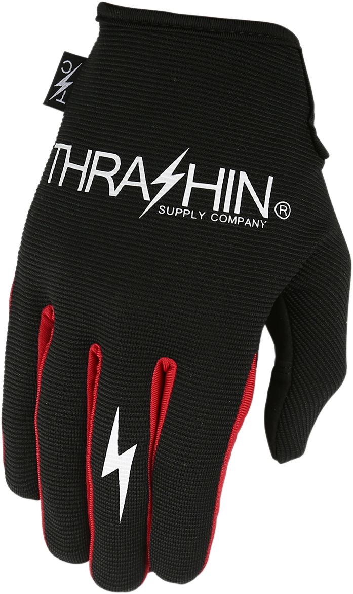 THRASHIN SUPPLY CO. Stealth Gloves - Black/Red - Medium SV1-02-09