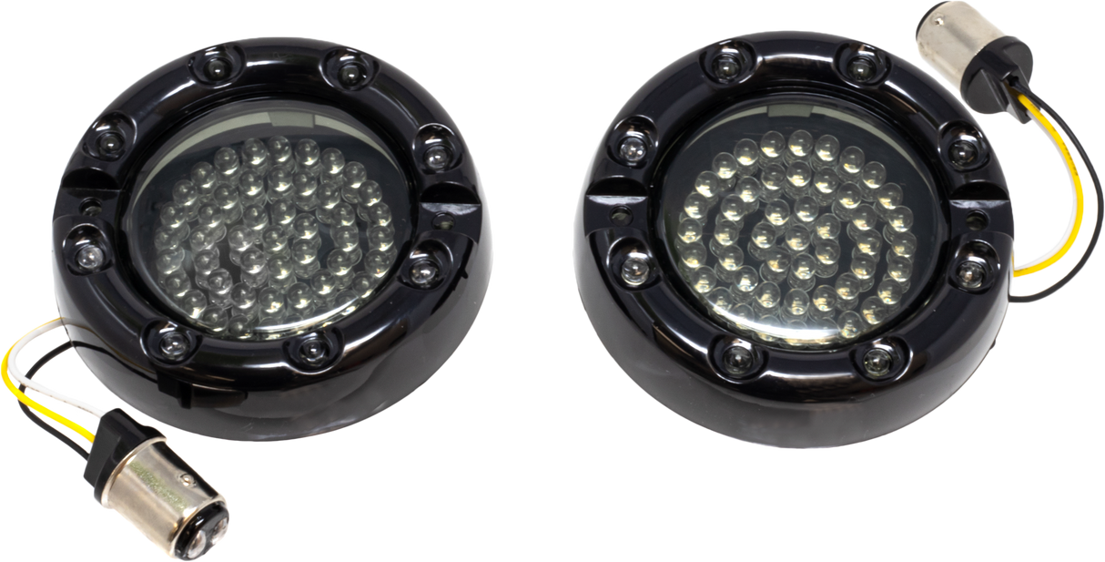 LETRIC LIGHTING COPrem Bezel Led Insert 1157 Switchback White/Amber BlkLLC-FLHB-7WAS