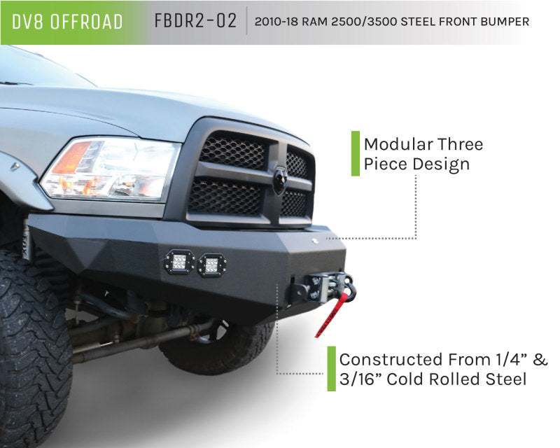 DV8 Offroad 10-14 Dodge Ram 2500/3500 Front Bumper FBDR2-02