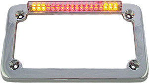 SDC Led License Plate Frame Chrome W/Turn Signals 2601
