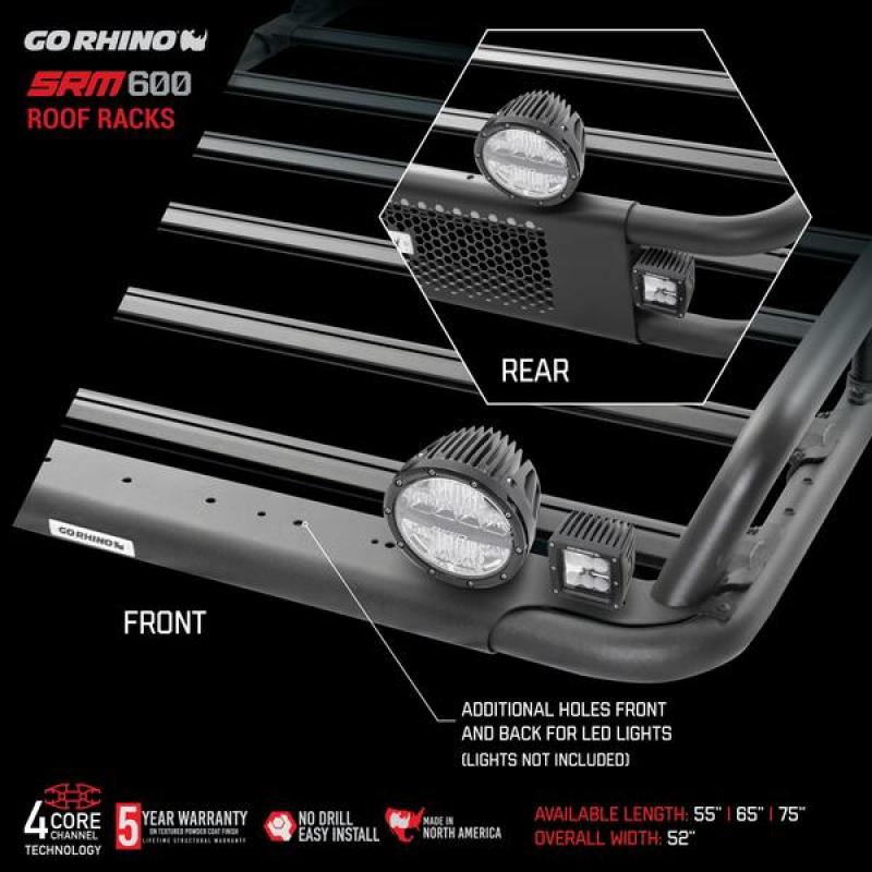Go Rhino Universal 65in SRM 600 Basket Style Rack - Textured black 5936065T