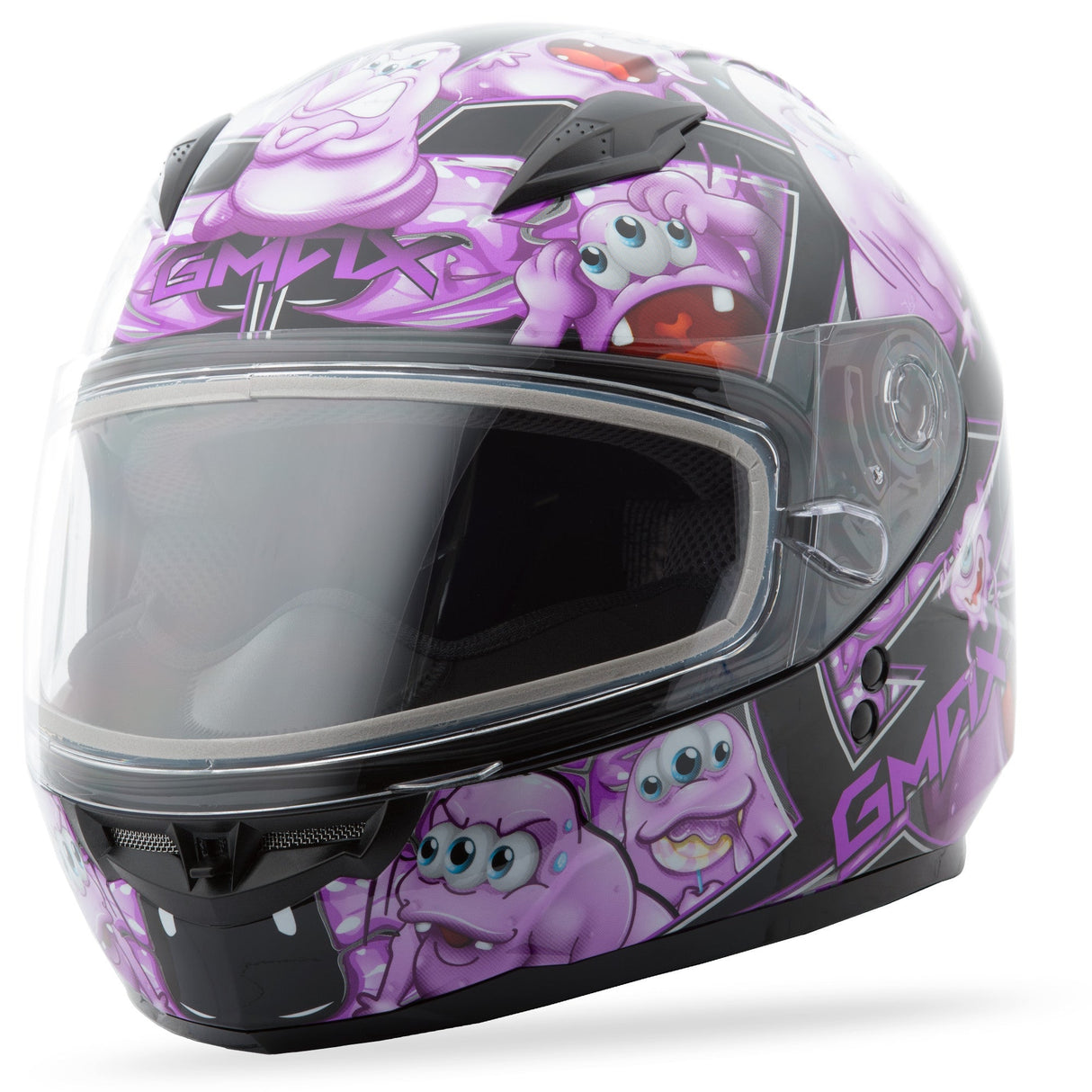 GMAX Gm-49y Snow Helmet Attack Black/Purple Ym G2494591