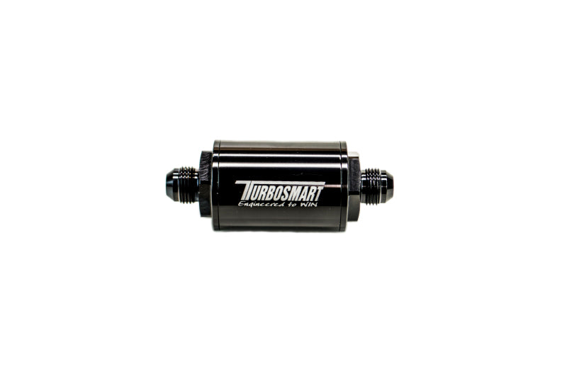 Turbosmart FPR Billet Inline Fuel Filter 1.75in OD 3.825in Length AN-6 Male Inlet - Black TS-0402-1130