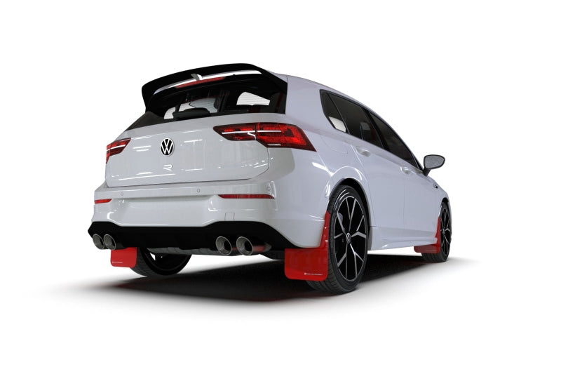 Rally Armor 2022 MK8 Volkswagen Golf GTI/R Black UR Mud Flap w/ Red Logo MF80-UR-BLK/RD
