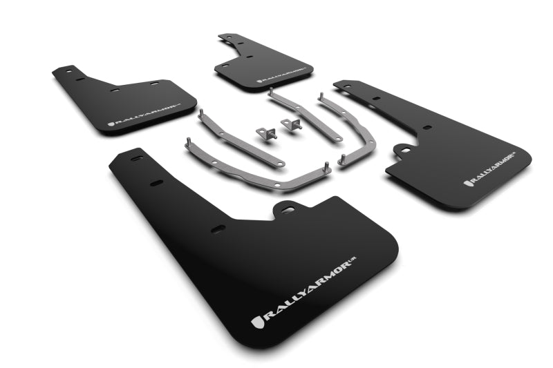 Rally Armor 2022 Hyundai Tucson Black UR Mud Flap w/ White Logo MF75-UR-BLK-WH