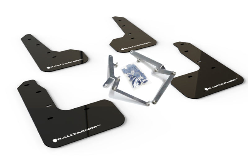 Rally Armor 17-21 Honda Civic Sport & Touring (Hatch) Black UR Mud Flap w/ White Logo MF51-UR-BLK/WH
